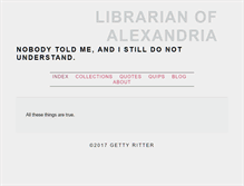 Tablet Screenshot of librarianofalexandria.com